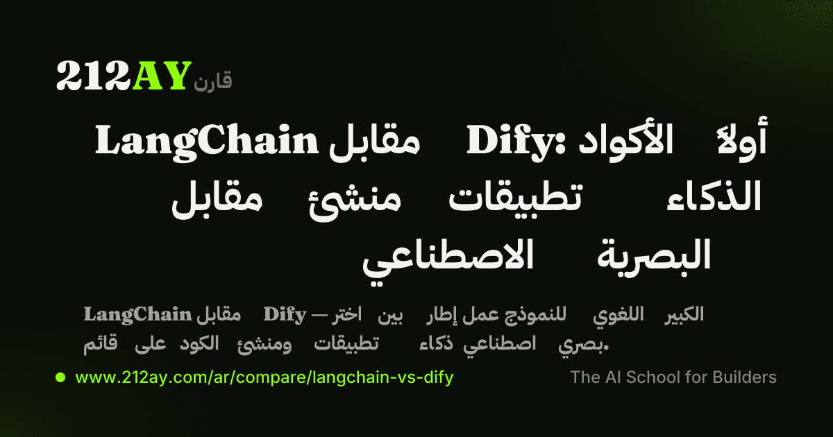 LangChain مقابل Dify: الأكواد أولاً مقابل منشئ تطبيقات الذكاء الاصطناعي البصرية