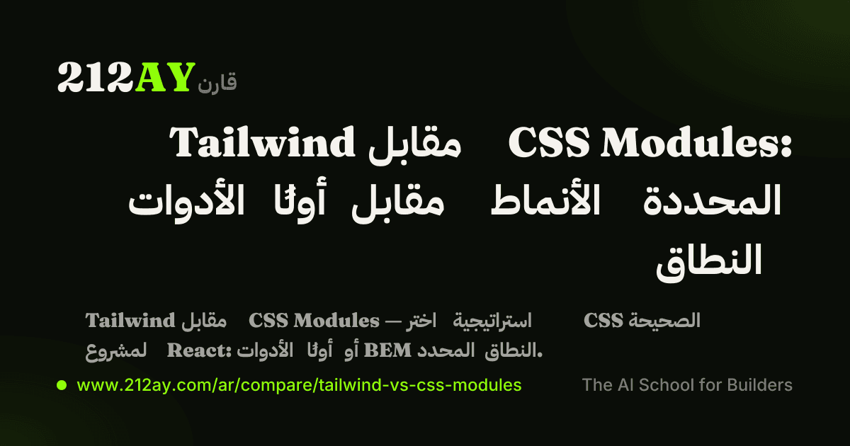 Tailwind مقابل CSS Modules: الأدوات أولًا مقابل الأنماط المحددة النطاق