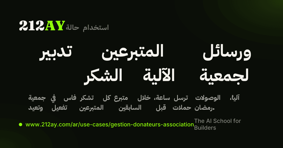 تدبير المتبرعين ورسائل الشكر الآلية لجمعية