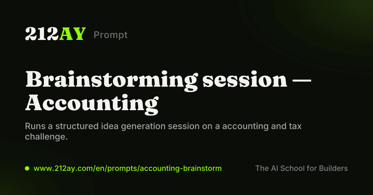 Brainstorming session — Accounting