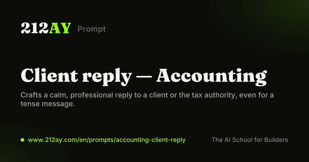 Client reply — Accounting