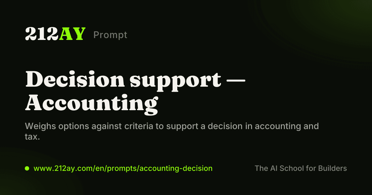 Decision support — Accounting