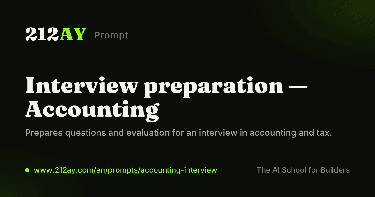 Interview preparation — Accounting