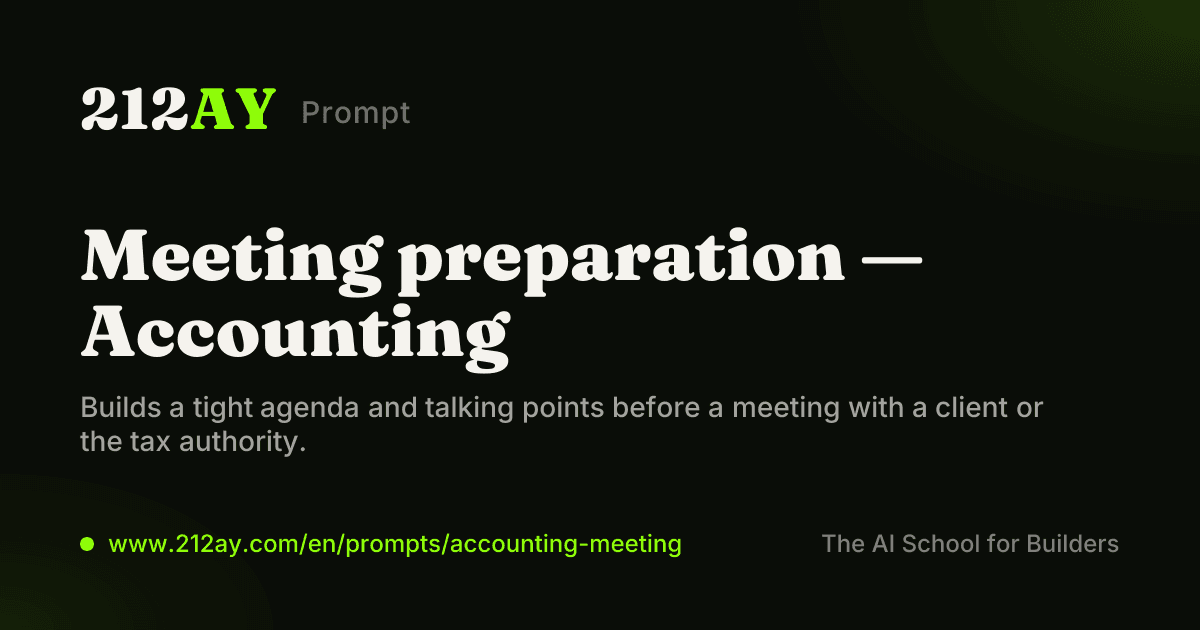 Meeting preparation — Accounting