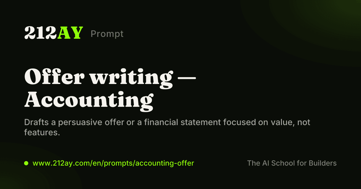 Offer writing — Accounting
