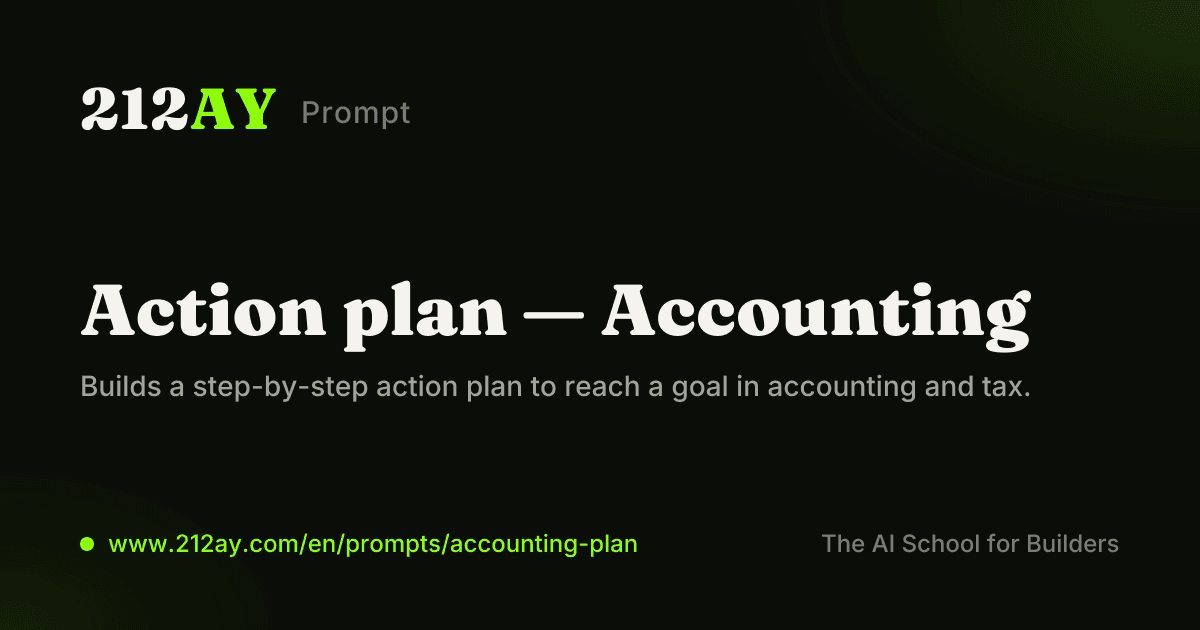 Action plan — Accounting