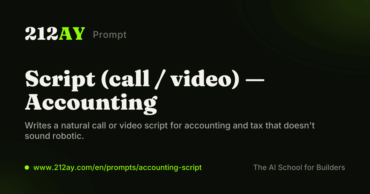 Script (call / video) — Accounting