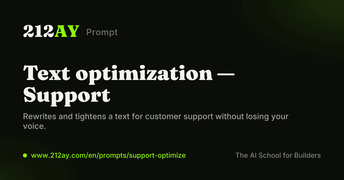 Text optimization — Support