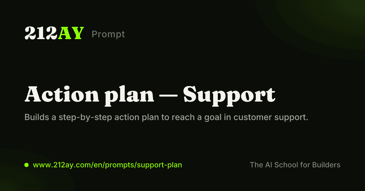 Action plan — Support