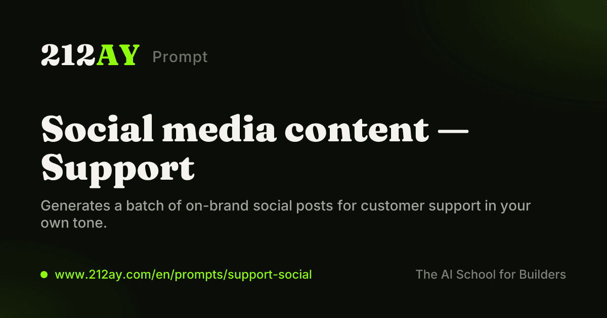 Social media content — Support