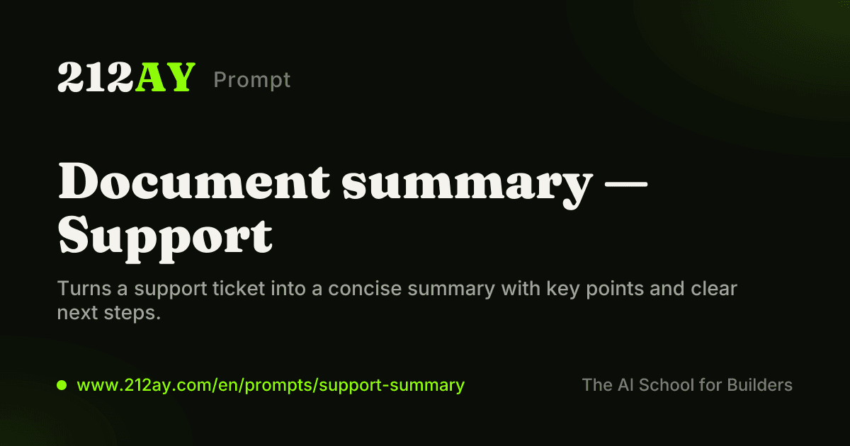 Document summary — Support