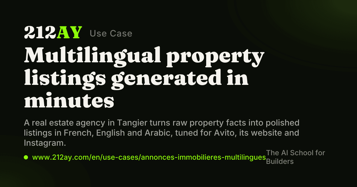 Multilingual property listings generated in minutes