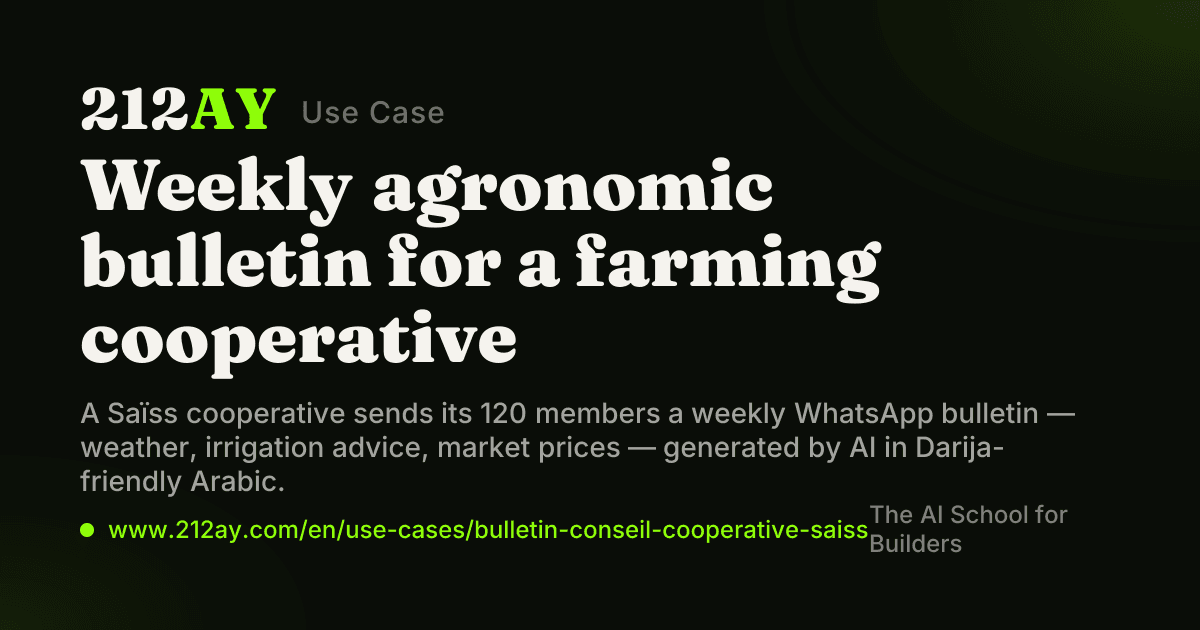 Weekly agronomic bulletin for a farming cooperative