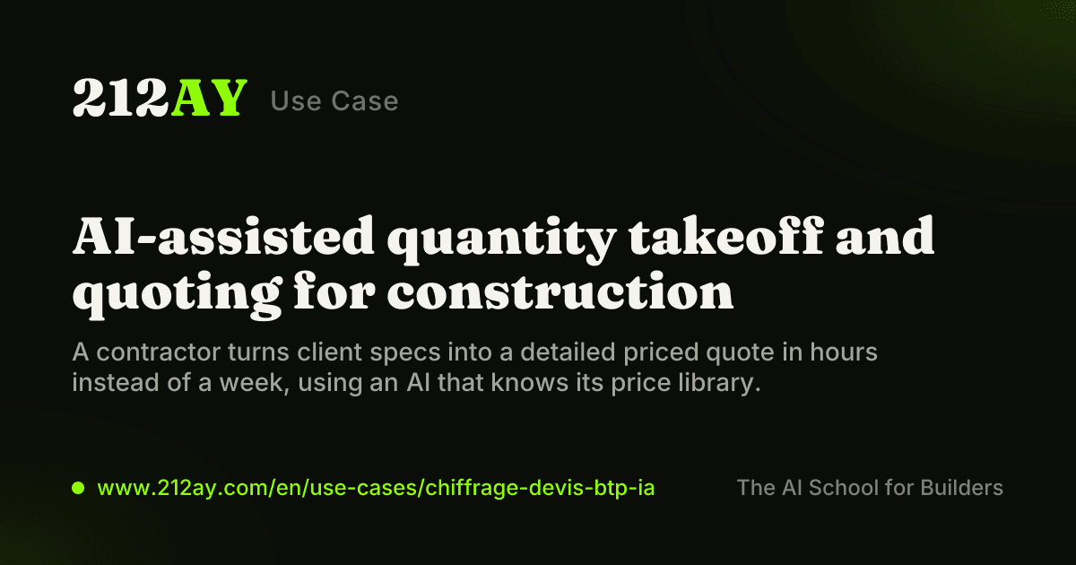 AI-assisted quantity takeoff and quoting for construction