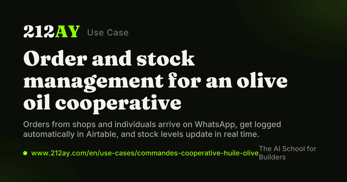 Order and stock management for an olive oil cooperative