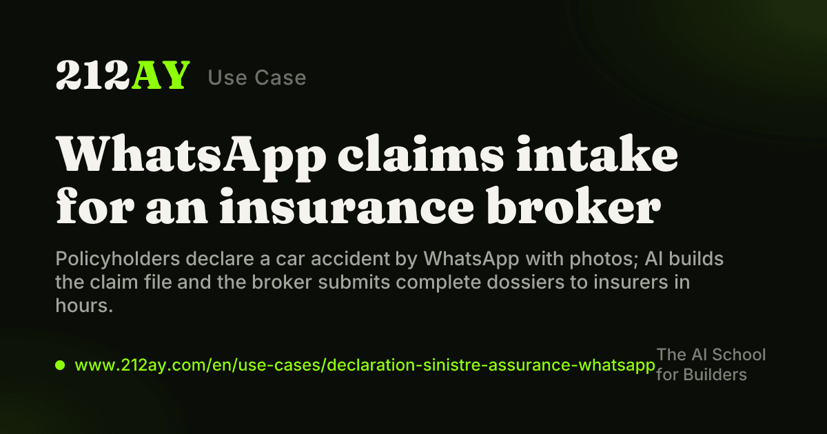 WhatsApp claims intake for an insurance broker