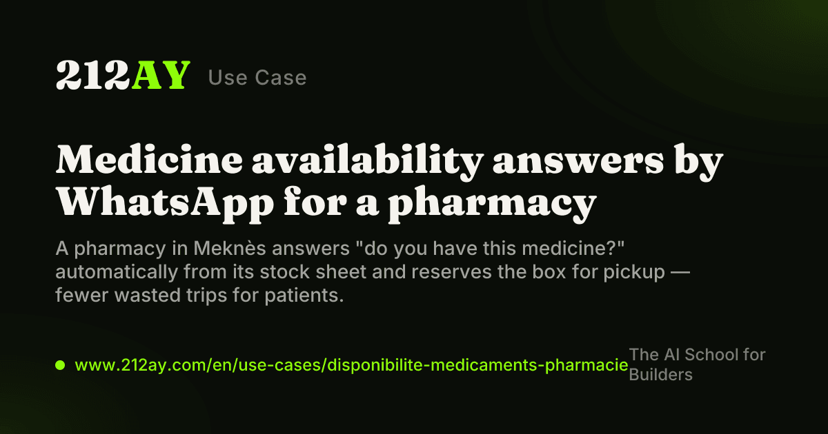 Medicine availability answers by WhatsApp for a pharmacy