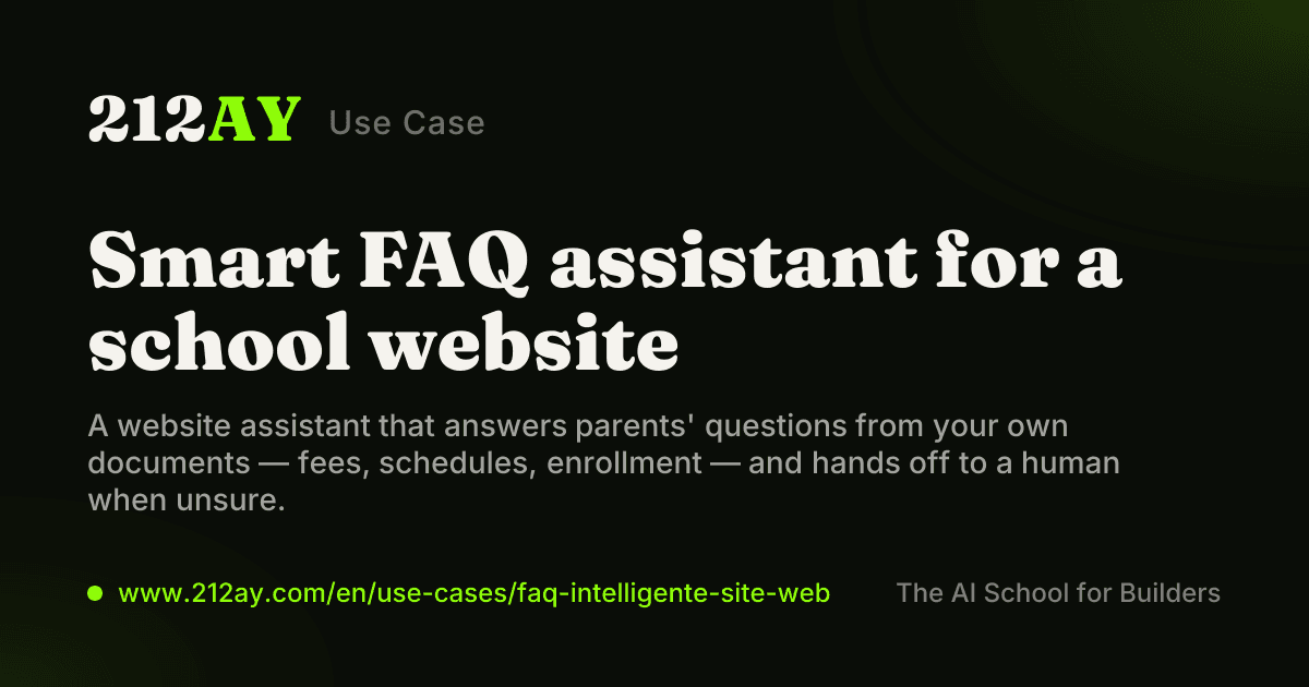 Smart FAQ assistant for a school website