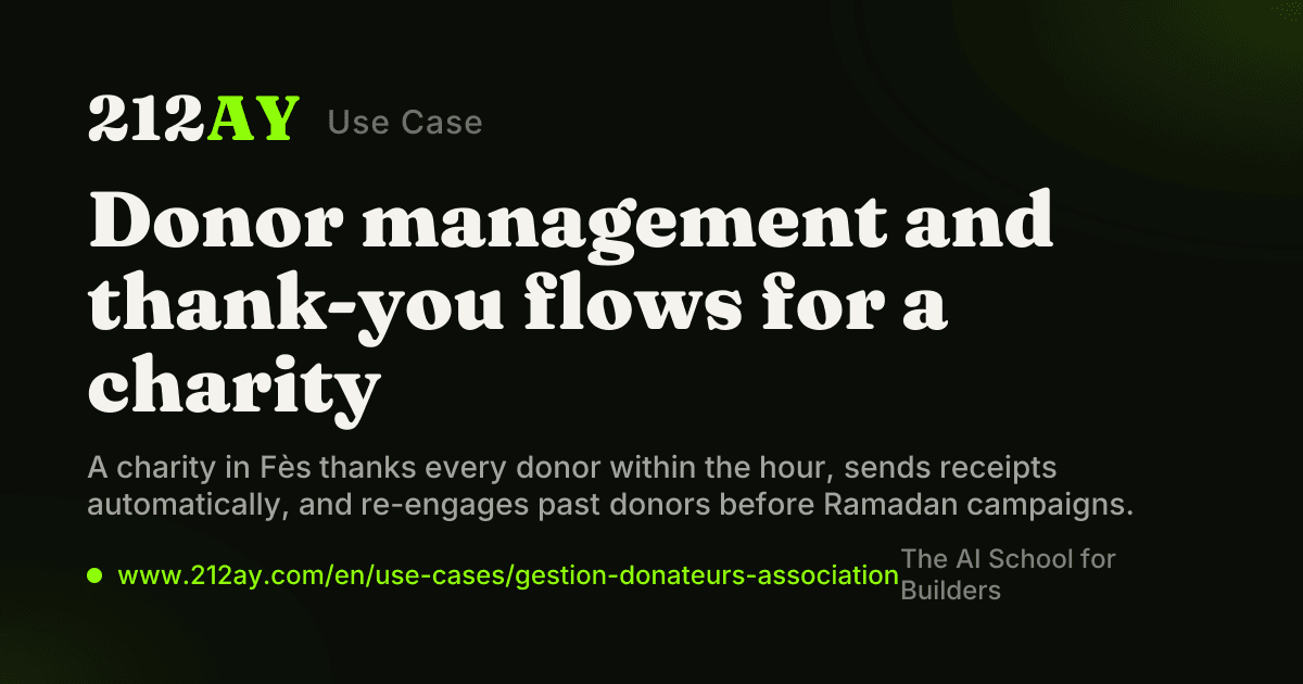 Donor management and thank-you flows for a charity