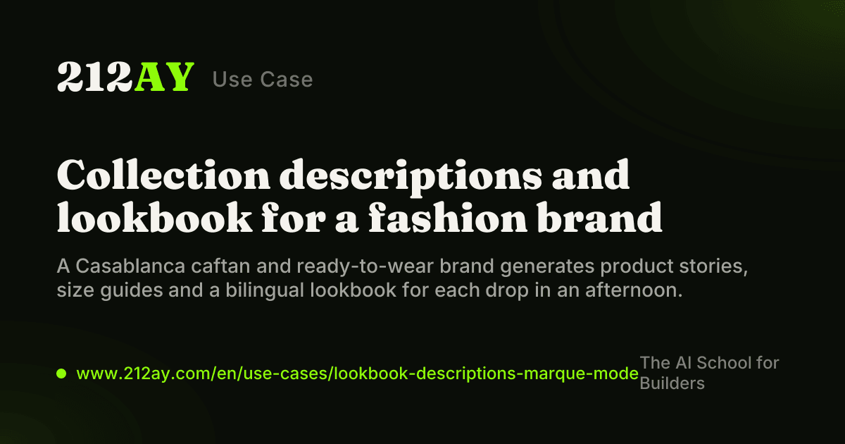 Collection descriptions and lookbook for a fashion brand