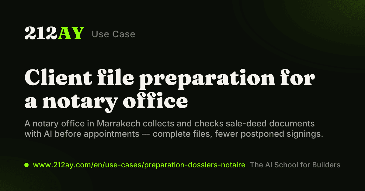 Client file preparation for a notary office