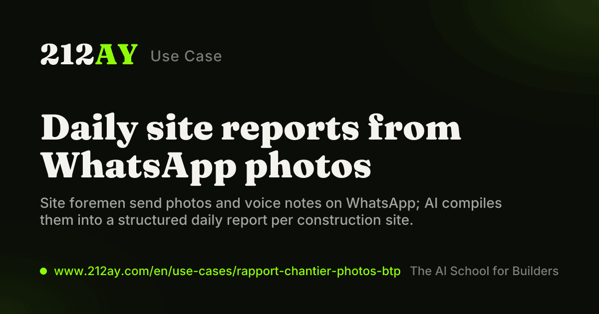 Daily site reports from WhatsApp photos