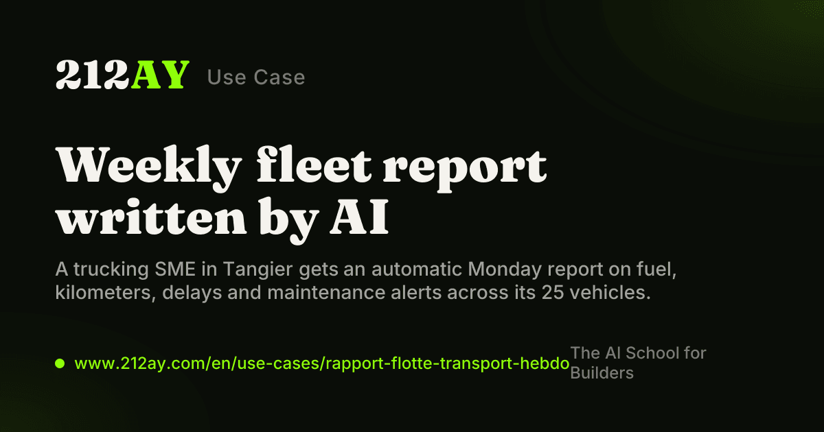 Weekly fleet report written by AI