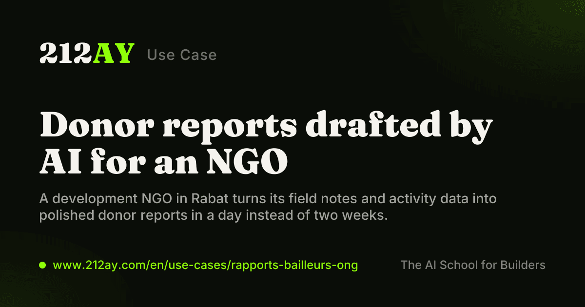 Donor reports drafted by AI for an NGO