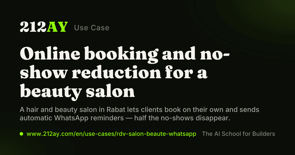 Online booking and no-show reduction for a beauty salon