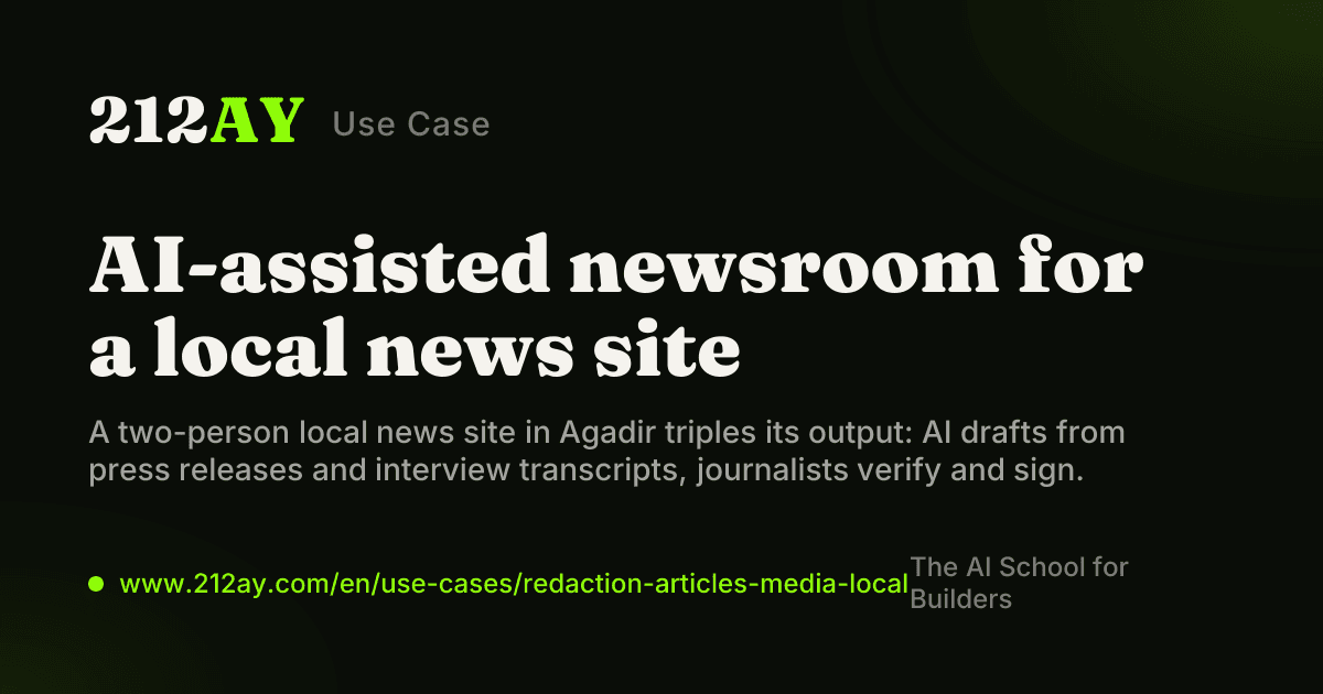 AI-assisted newsroom for a local news site