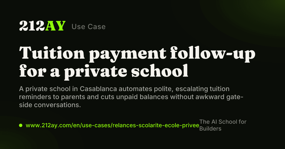 Tuition payment follow-up for a private school