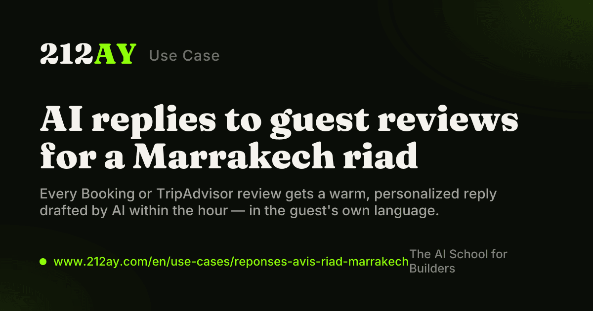 AI replies to guest reviews for a Marrakech riad
