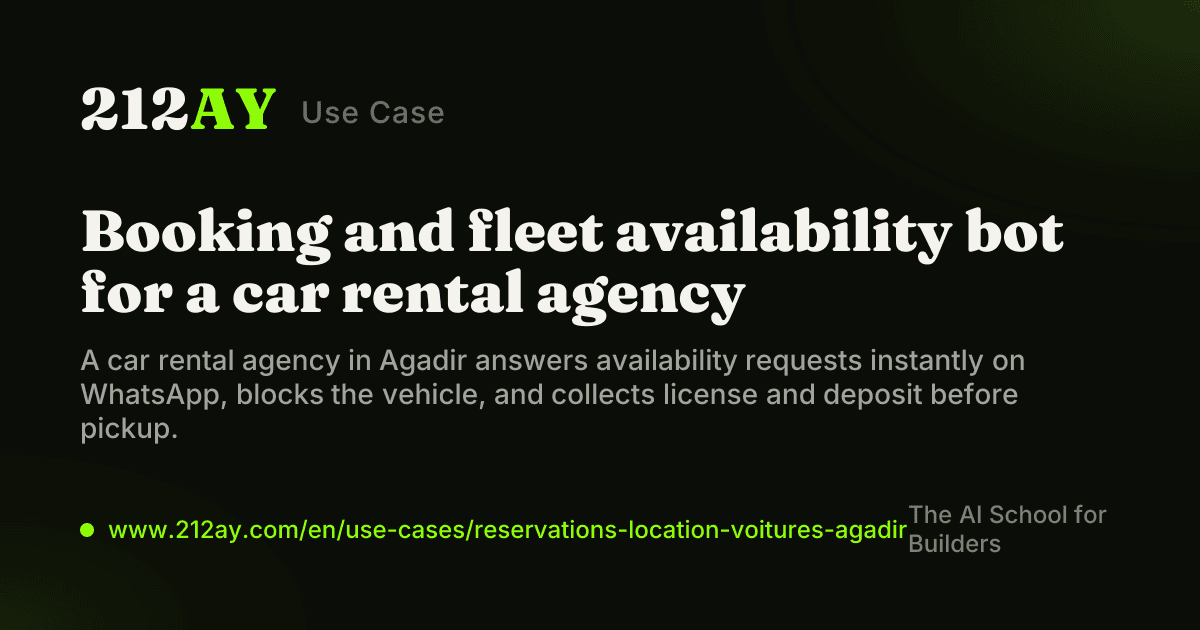Booking and fleet availability bot for a car rental agency
