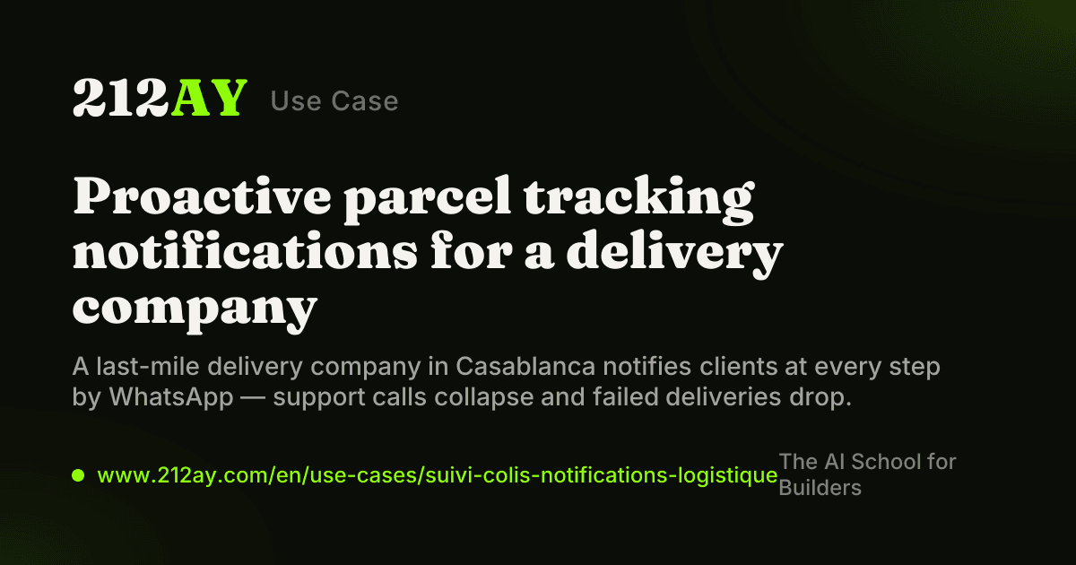 Proactive parcel tracking notifications for a delivery company