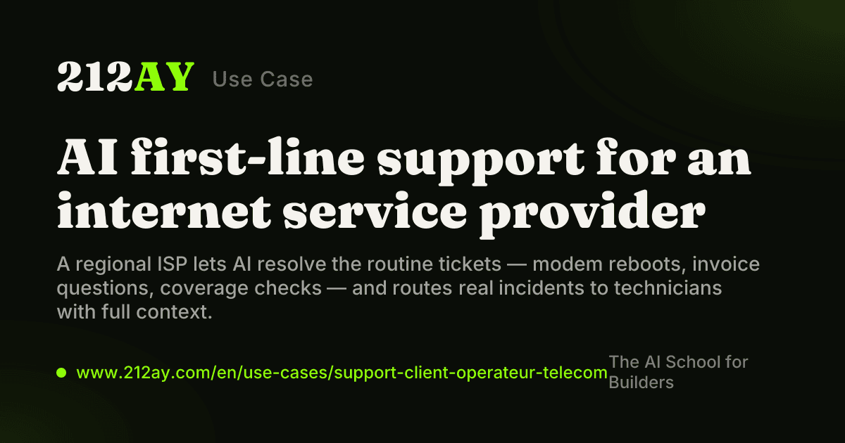 AI first-line support for an internet service provider