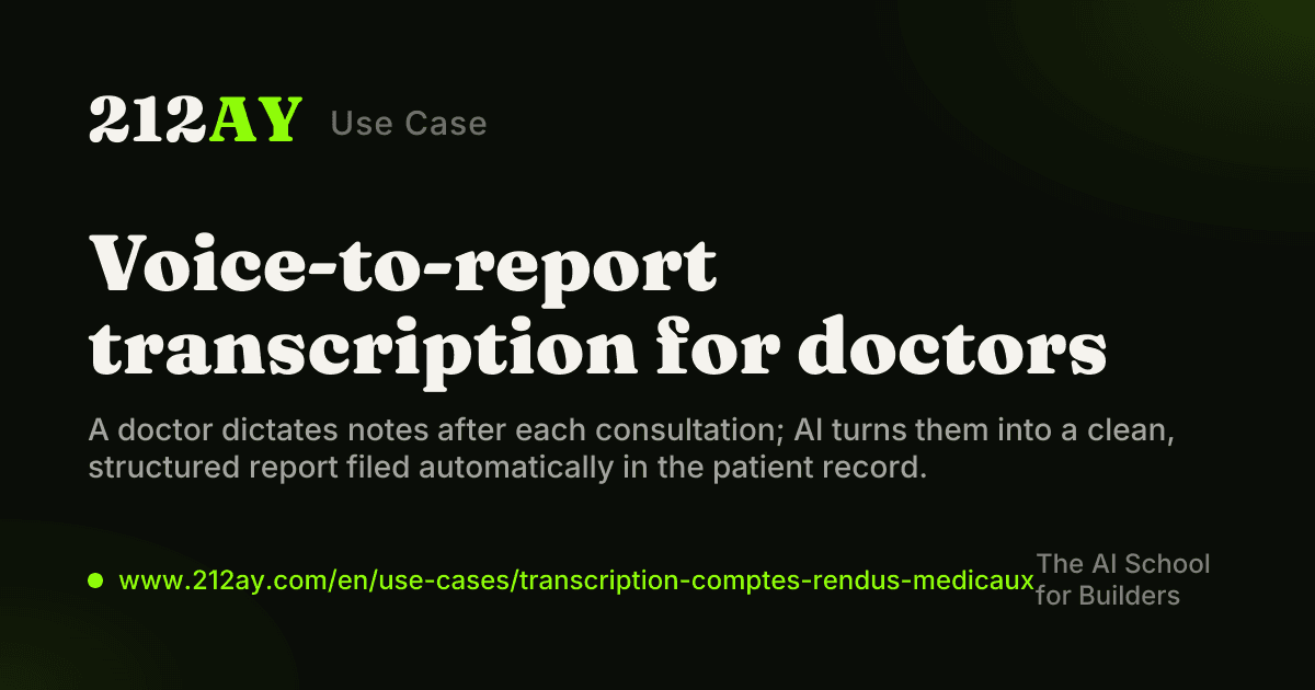 Voice-to-report transcription for doctors