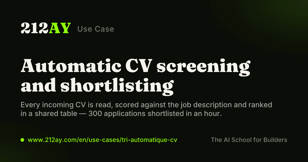 Automatic CV screening and shortlisting