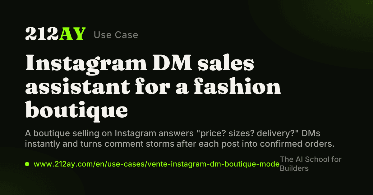 Instagram DM sales assistant for a fashion boutique