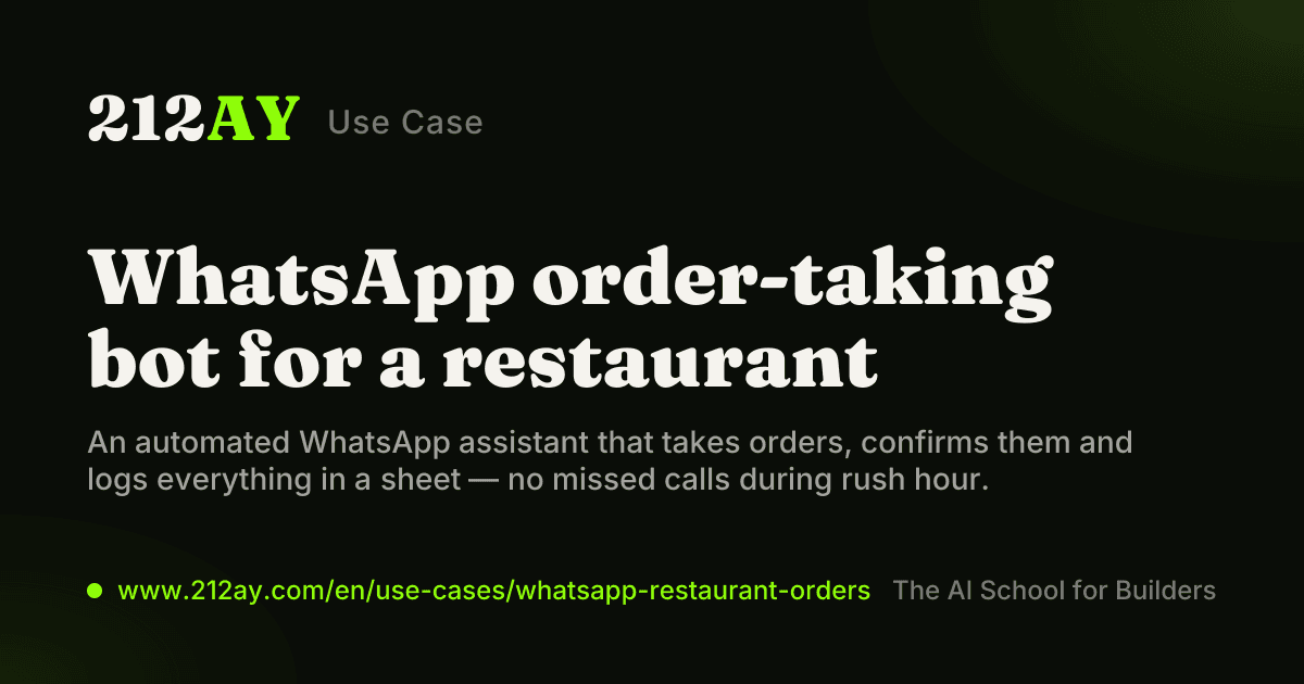 WhatsApp order-taking bot for a restaurant