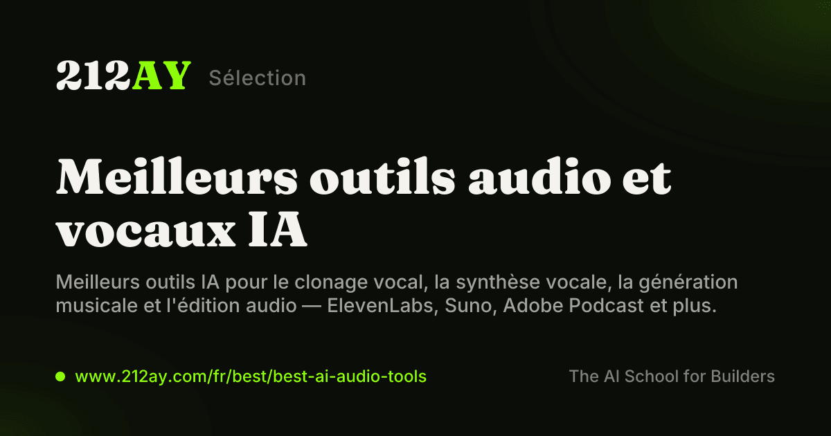 Meilleurs outils audio et vocaux IA