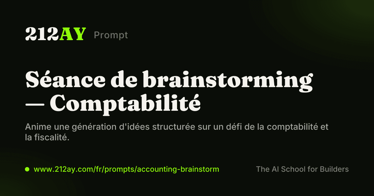 Séance de brainstorming — Comptabilité