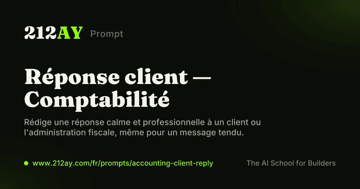 Réponse client — Comptabilité