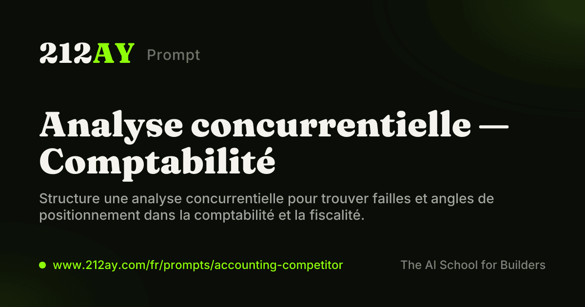 Analyse concurrentielle — Comptabilité