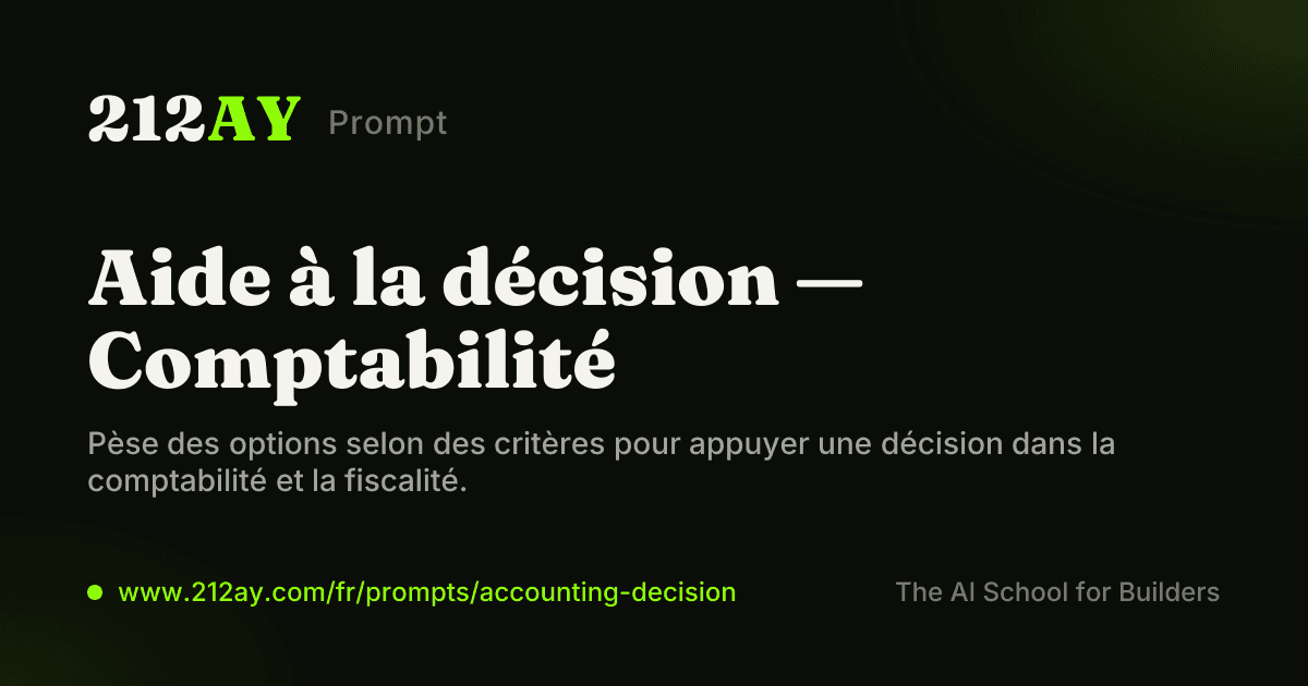 Aide à la décision — Comptabilité