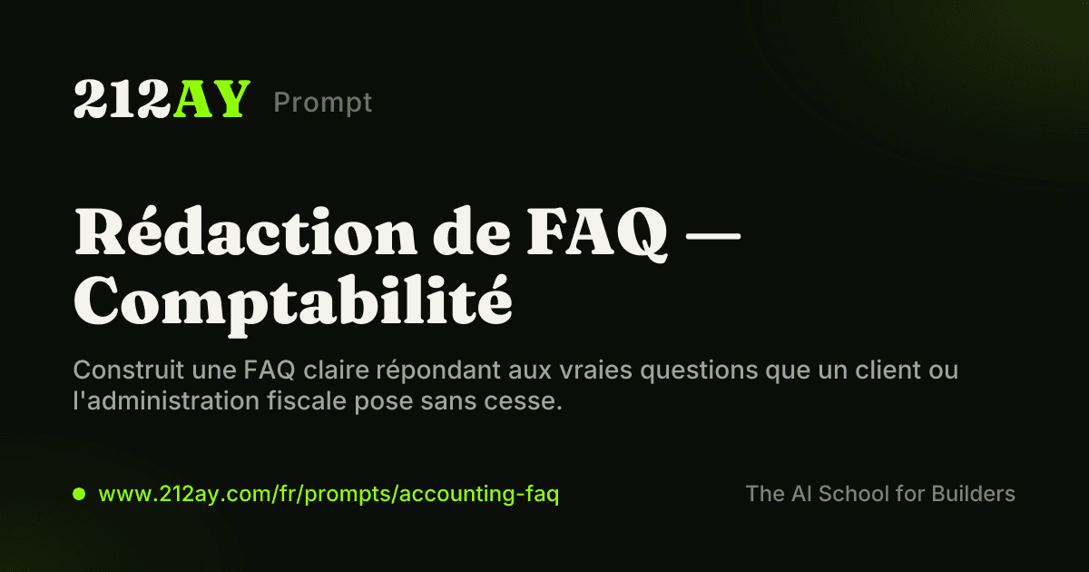 Rédaction de FAQ — Comptabilité
