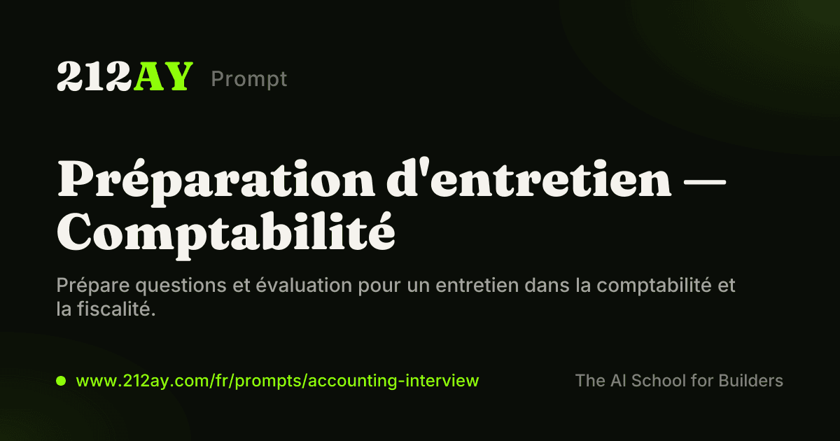 Préparation d'entretien — Comptabilité