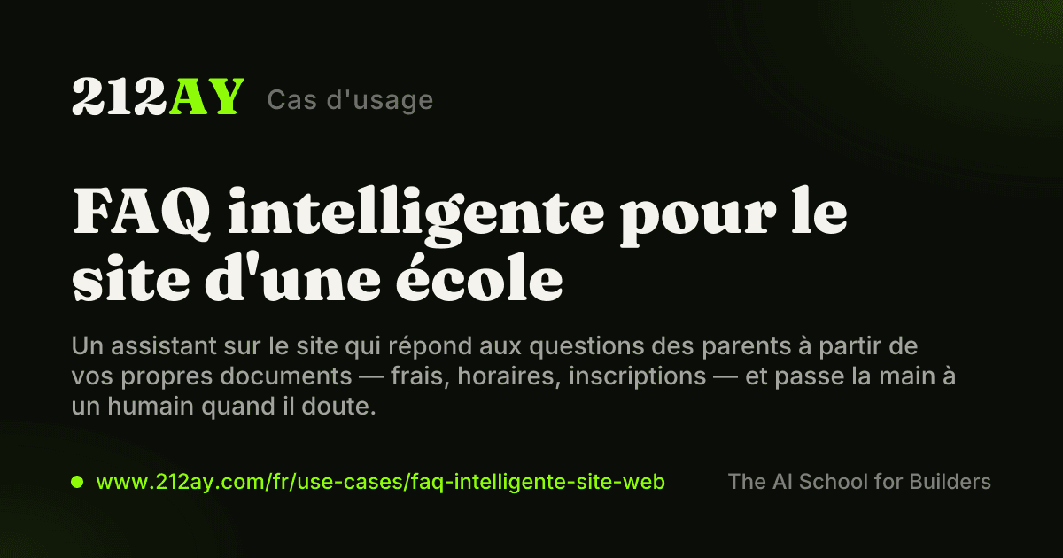 FAQ intelligente pour le site d'une école