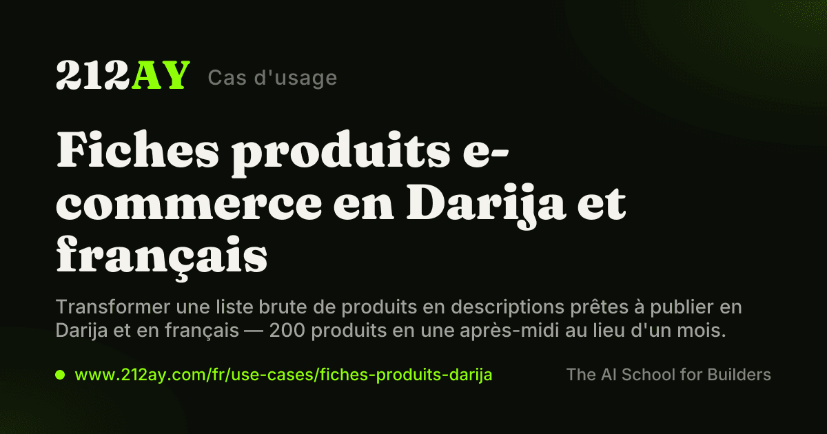 Fiches produits e-commerce en Darija et français