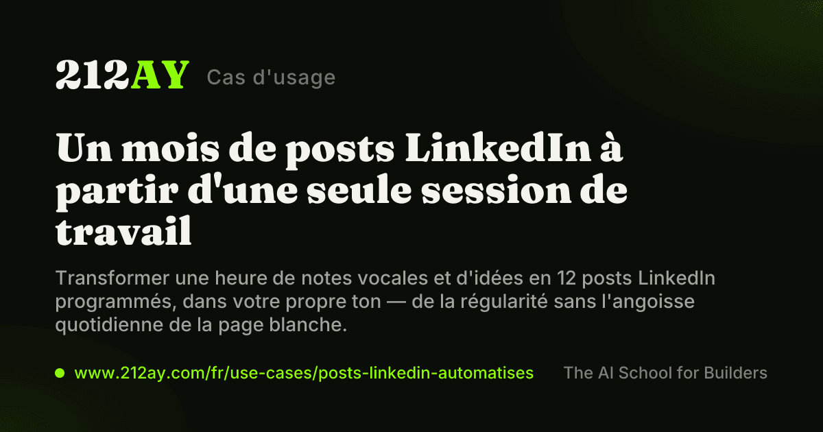 Un mois de posts LinkedIn à partir d'une seule session de travail