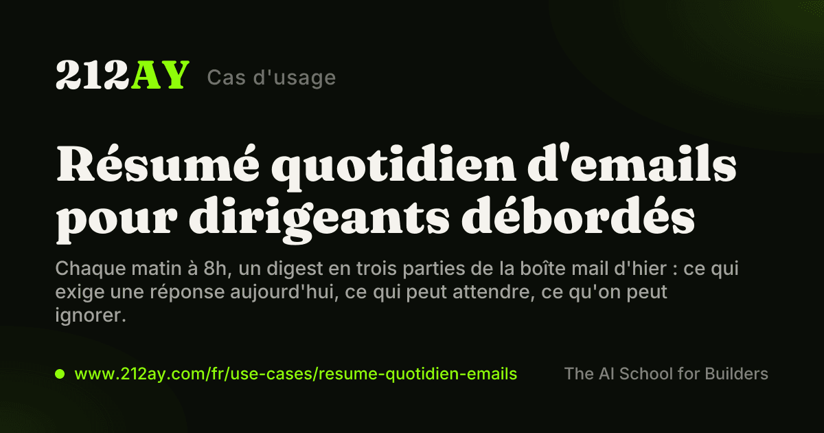 Résumé quotidien d'emails pour dirigeants débordés